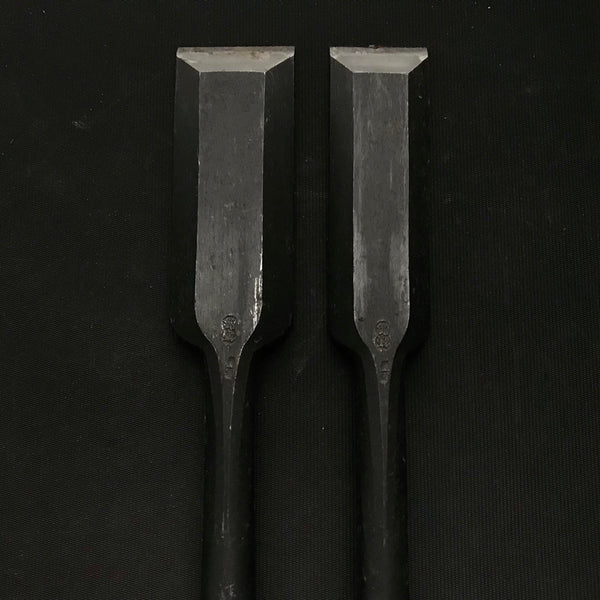 Old stock Terukatsu Slick Chisels (Anayanomi) with white steel 掘出し物 輝勝 穴屋鑿  30,36mm