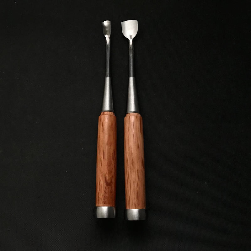 Spoon chisels  Carving chisels with white steel 炭焼 丸曲鑿  青紙鋼