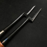 Old stock Yoshitaka Trowel chisels (Kote nomi) Dovetail type 掘出し物 義隆 鏝鑿 鎬型 6,3mm
