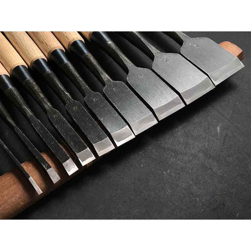 Kanetake Kaku-uchi Type Bench chisels set by Takahashi Norikazu 高橋典三作 カネ武 角打追入組鑿 Oirenomi