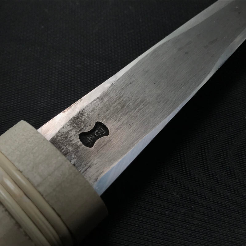 Old stock Kaneharu Kuri Kokatana (Carving knife) with white steel  掘出し物 包春 繰小刀 左 140mm