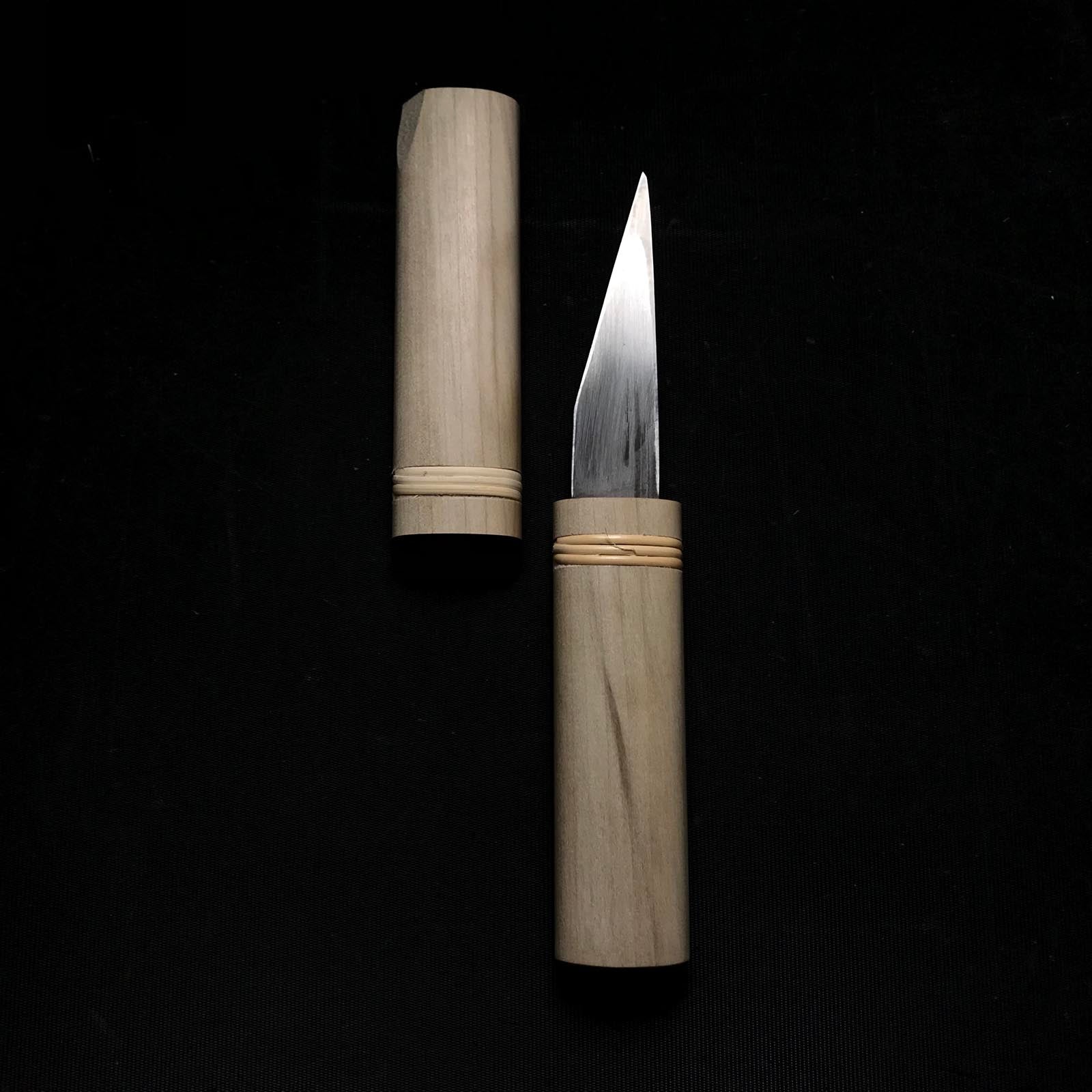 Old stock Sakamitsu 2nd generation Kiridashi Kokatana with white steel  掘出し物 二代坂光作 横手小刀 右 21mm