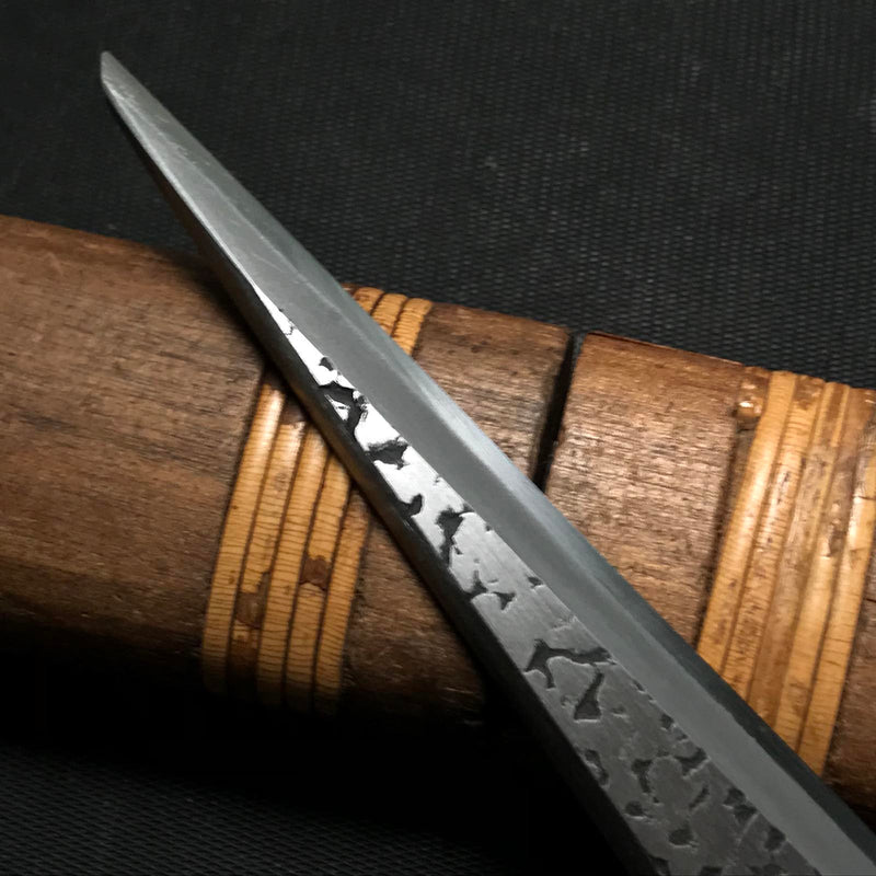 Old stock #2 Sakamitsu 1st generation Kuri Kokatana (Carving knife) with white steel  掘出し物 初代坂光作  繰小刀 右 130mm