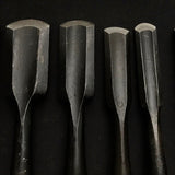 #7 Old stock Soto maru chisels set with white steel 掘出し物 外丸組鑿 7本組 Sotomarunomi