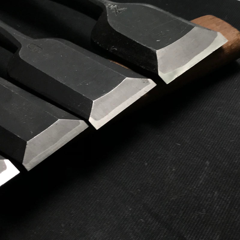 #M117 Mixed set for beginner Bench chisels set by unknown smith バラ鑿合わせ 初心者におすすめ 追入組鑿 作者不明 Oirenomi