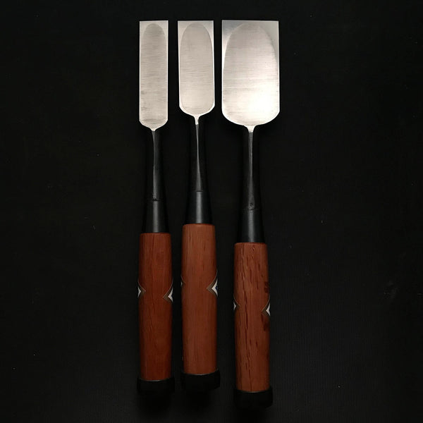 Kikuhiromaru Timber chisels with White steel No.2  菊弘丸 叩き鑿 Tatakinomi 24,30,48mm