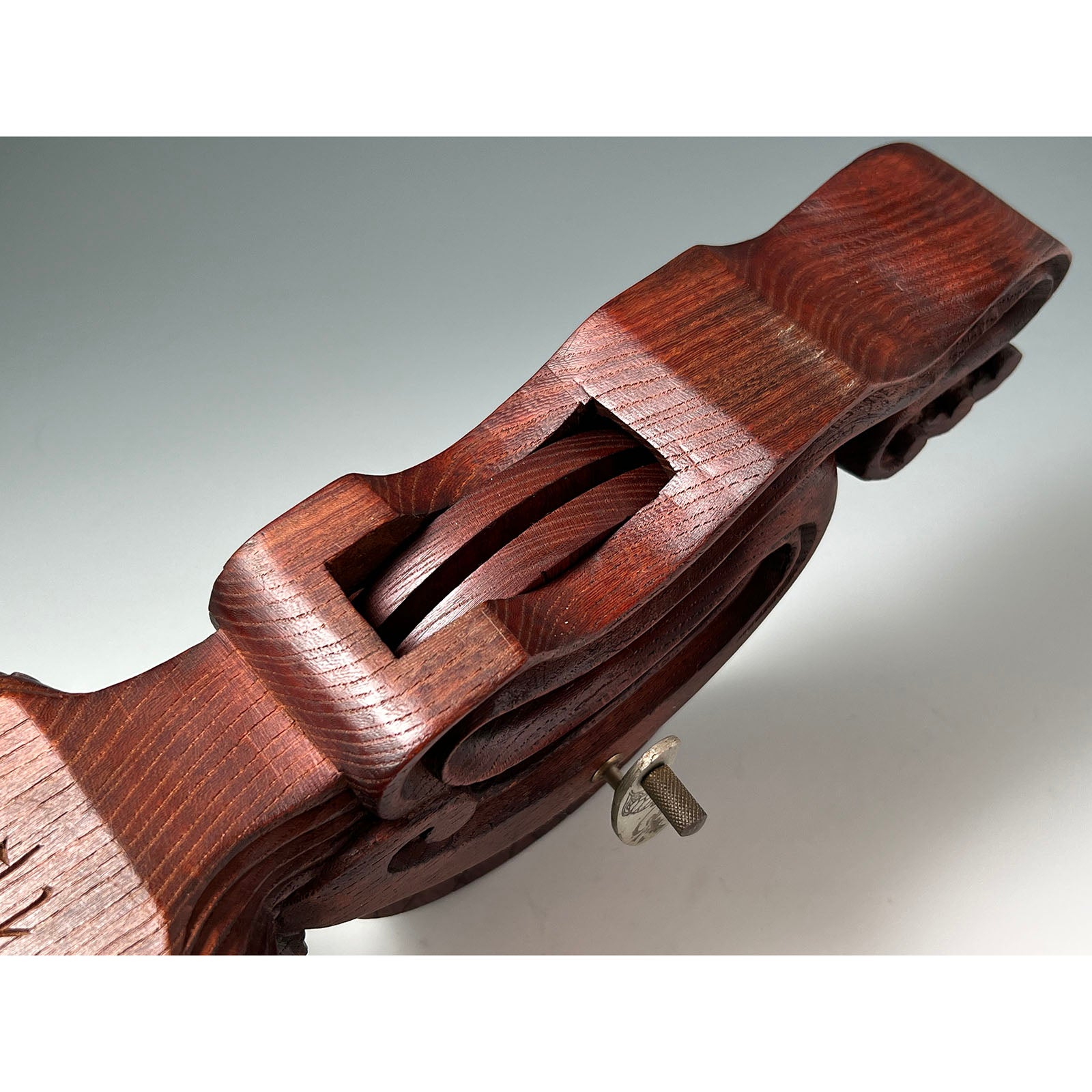 #ST42 Japanese Carpenter Ink Pot Traditional Measuring Tools Sumitsubo by Tsubo-Kanemitsu 壺兼光作 墨壺 欅 420mm