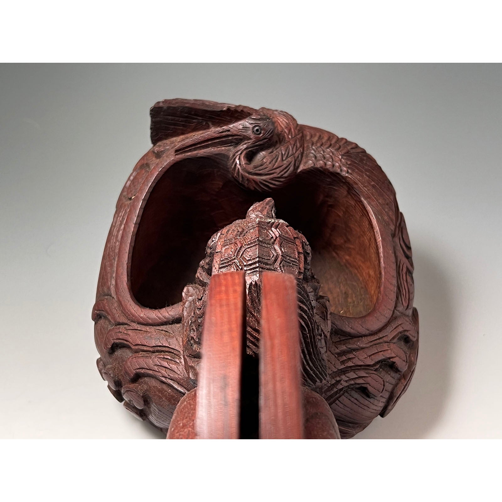 #ST42 Japanese Carpenter Ink Pot Traditional Measuring Tools Sumitsubo by Tsubo-Kanemitsu 壺兼光作 墨壺 欅 420mm