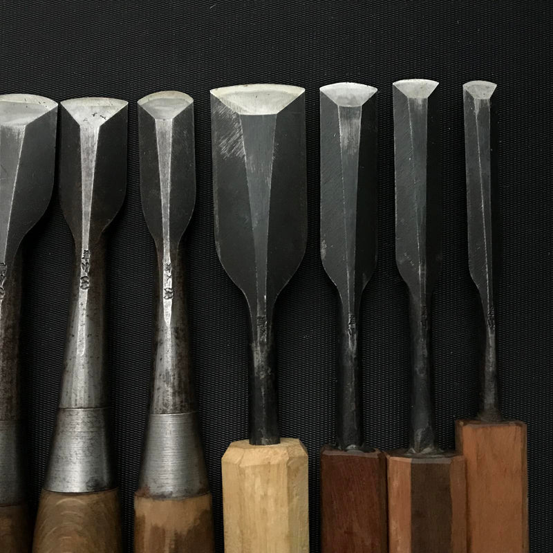 Used Carving chisels set by Konobu 1st generation 初代小信作 彫刻組鑿 使用品