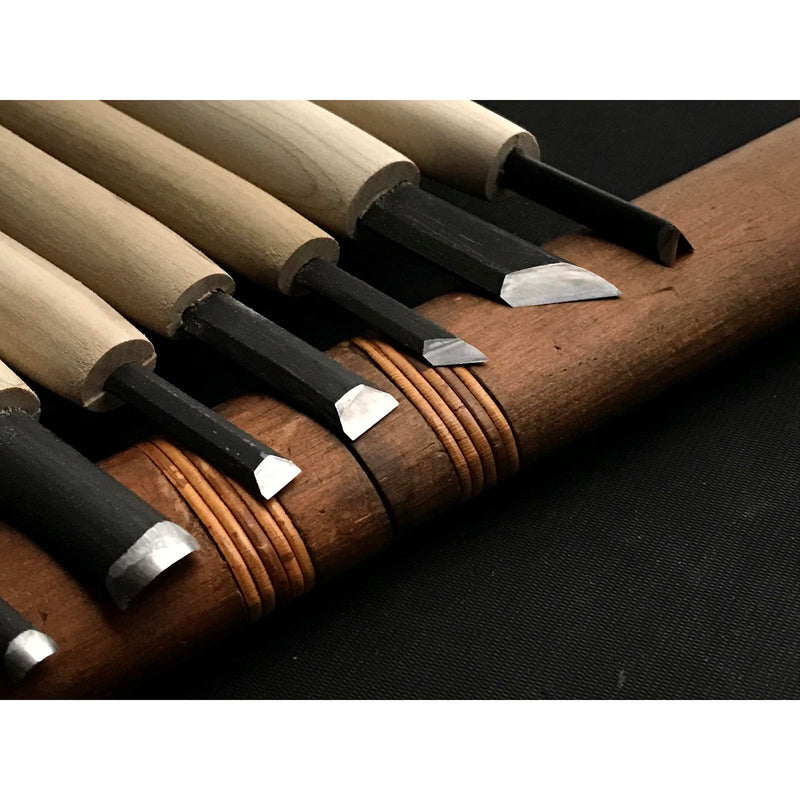 長生 剣 彫刻刀15本組 彫清作 青紙鋼 Chokokuto