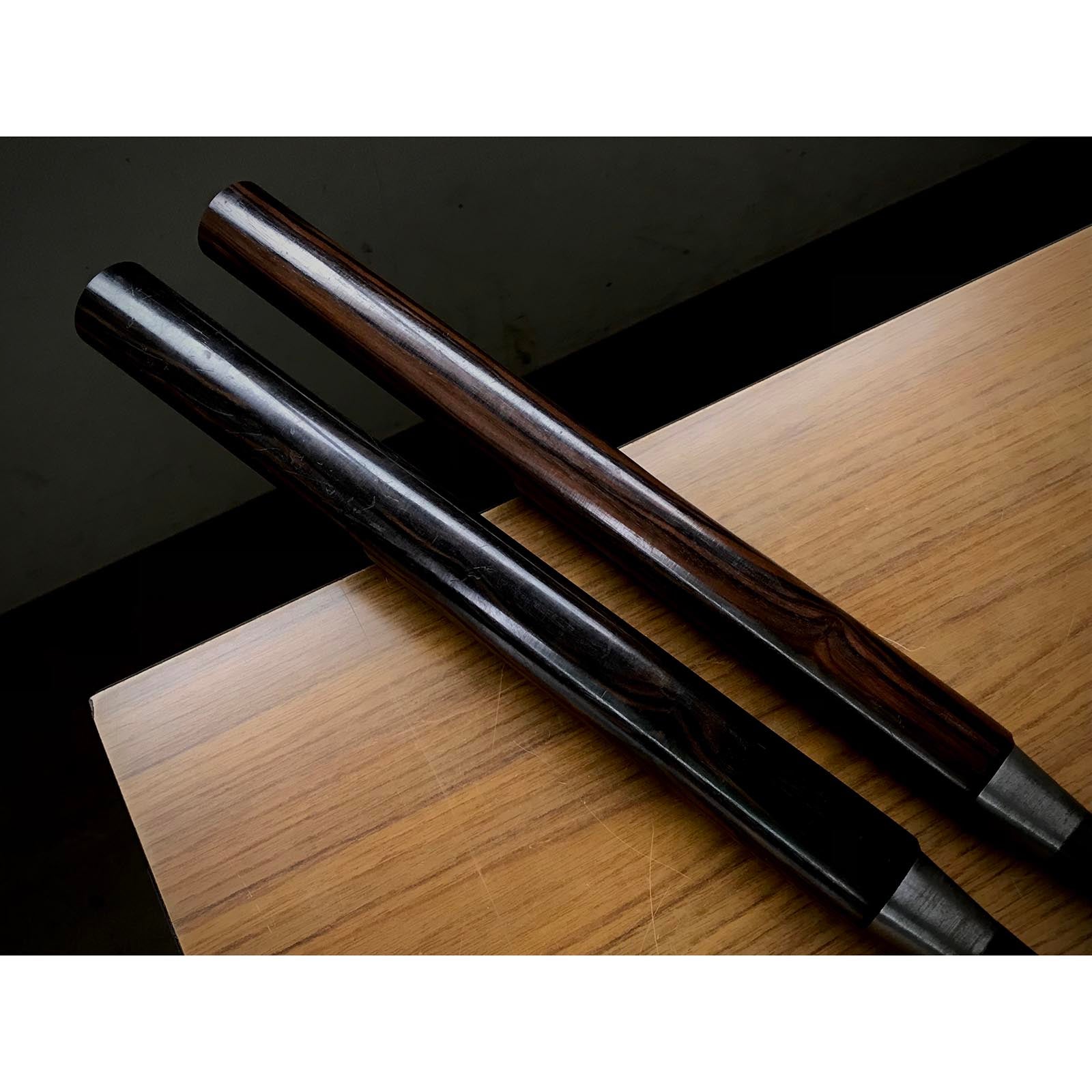 Old stock Hirochika Slick Chisels set by Hasegawa Fujisaku 掘出し物 長谷川藤作氏 廣近 本突き組鑿 黒檀柄 48,24mm Ootsuki-Nomi, Hontsuki-Nomi