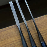 Kanetake Paring chisels by Takahashi Norikazu 高橋典三作 カネ武 薄鑿 3,6,9mm Usunomi
