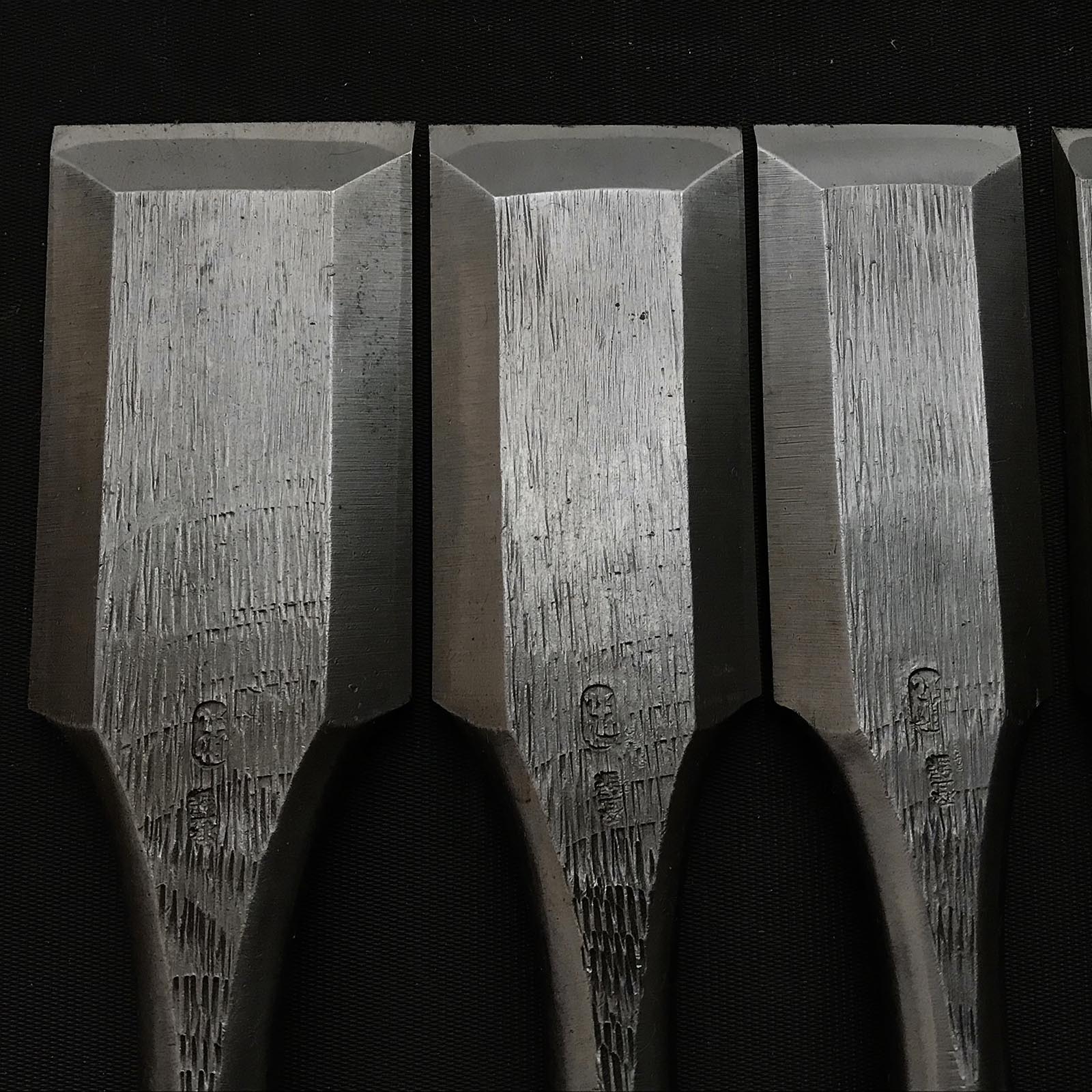 Old stock Sukemaru 3rd Damekiri chisels set with Triple ura 掘出し物 三代助丸作 碓氷金三郎氏 ダメ切り8本組鑿 Damekirinomi