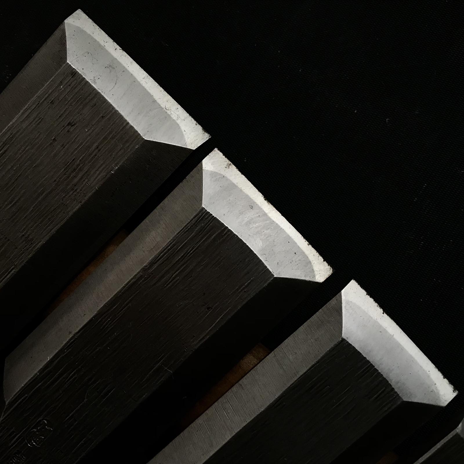 Old stock Sukemaru 3rd Damekiri chisels set with Triple ura 掘出し物 三代助丸作 碓氷金三郎氏 ダメ切り8本組鑿 Damekirinomi