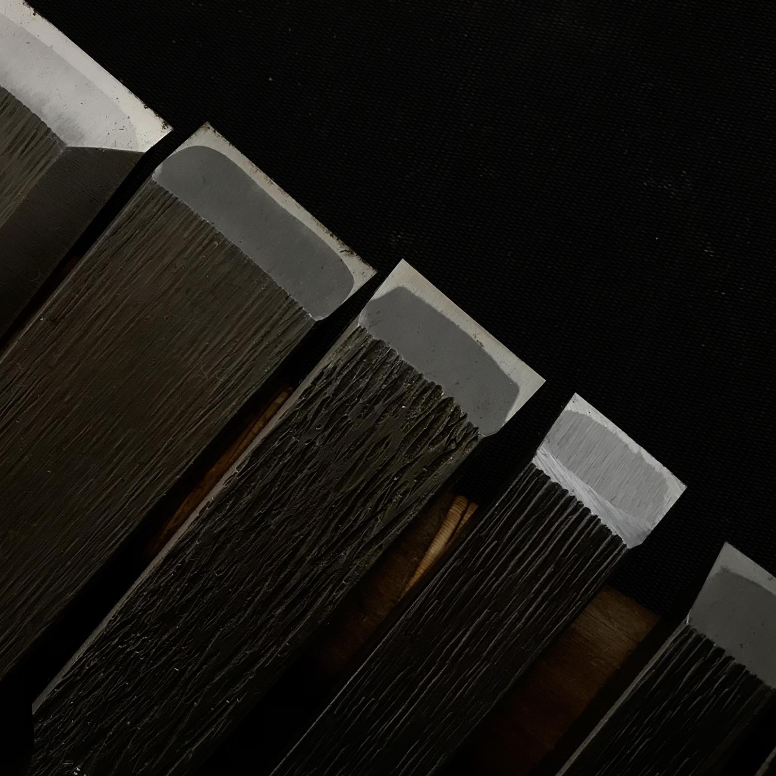 Old stock Sukemaru 3rd Damekiri chisels set with Triple ura 掘出し物 三代助丸作 碓氷金三郎氏 ダメ切り8本組鑿 Damekirinomi