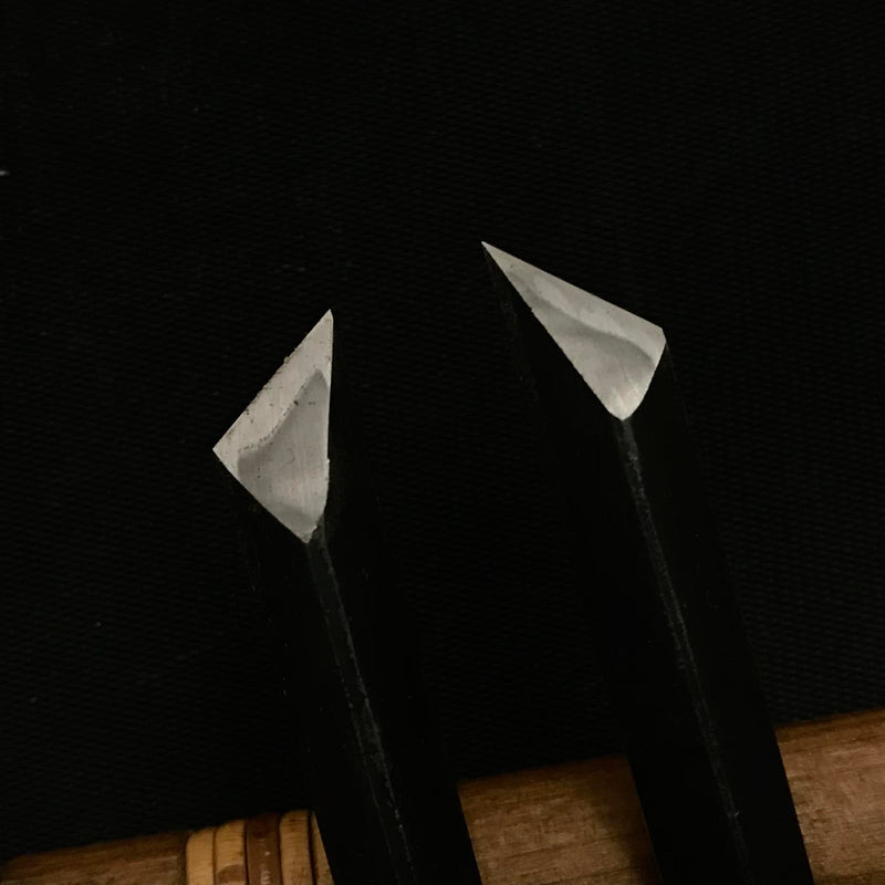 Hidari Hisasaku 2rd Bench Oblique chisels Set with Saya 左久作 特注 イスカ追入鑿 2本セット 鞘付 9mm