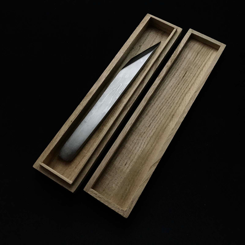 Hirotsugu Damascus Kiridashi knife by Miki city smith 廣貢 墨流し 切出し小刀 21mm