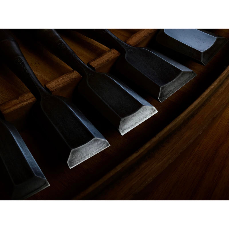 Koshitaka Bench chisels set With hand carvings 越孝 16本追入組鑿  彫り入 Oiirenomi