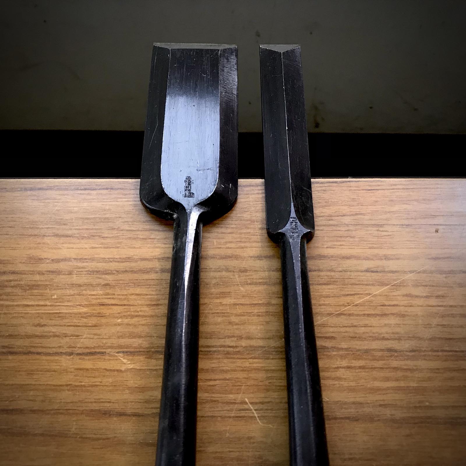 旧在庫 菊弘丸 鑿セット（大月のみ、本月のみ） 掘り出し物 菊弘丸 本突き組鑿 48,24mm