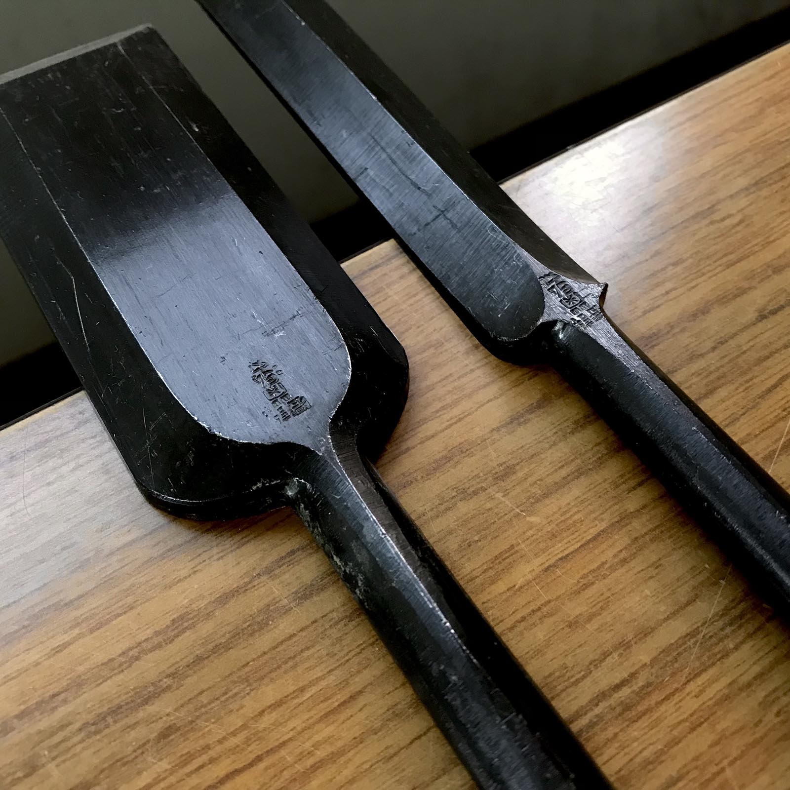 旧在庫 菊弘丸 鑿セット（大月のみ、本月のみ） 掘り出し物 菊弘丸 本突き組鑿 48,24mm