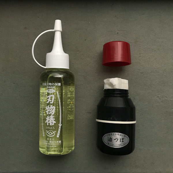 Hamonotsubaki Camellia Oil＆Oil pot  刃物椿&油壺 |  Japanese Knife Maintenance | 100ml 245ml