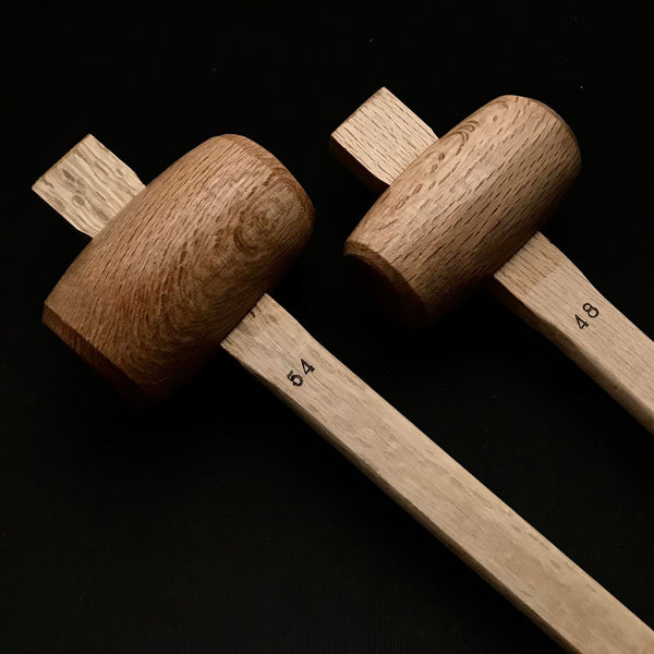 ナラ材 木製ハンマー 丸型 木槌 φ 36,48,60,75,90mm