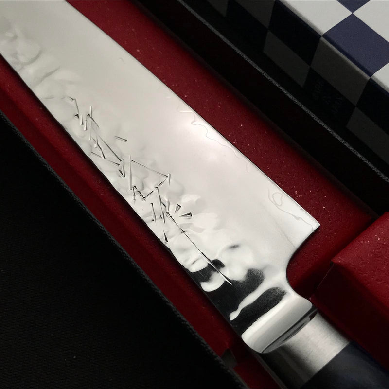 Kanemitsu Tsuchime Finish Kiritsuke Petit knife with VG10 steel 兼光作 槌目 VG10鋼 切付ペティナイフ  145mm
