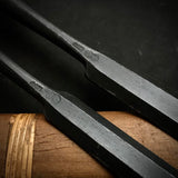 Old stock Koshitaka Paring chisels (Usunomi) with white steel 掘出し物 越孝 面取薄鑿 15,18mm