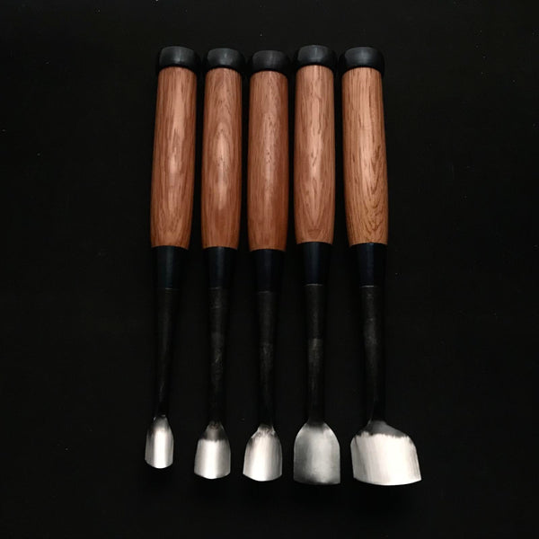Chousei Spoon chisels  Carving chisels with Blue steel 彫清 丸曲鑿  青紙鋼