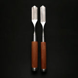 [Reuse of old stock tools] Double Ura Kensaki type Chisels 道具再利用 二つ裏 剣先鑿 21,24mm