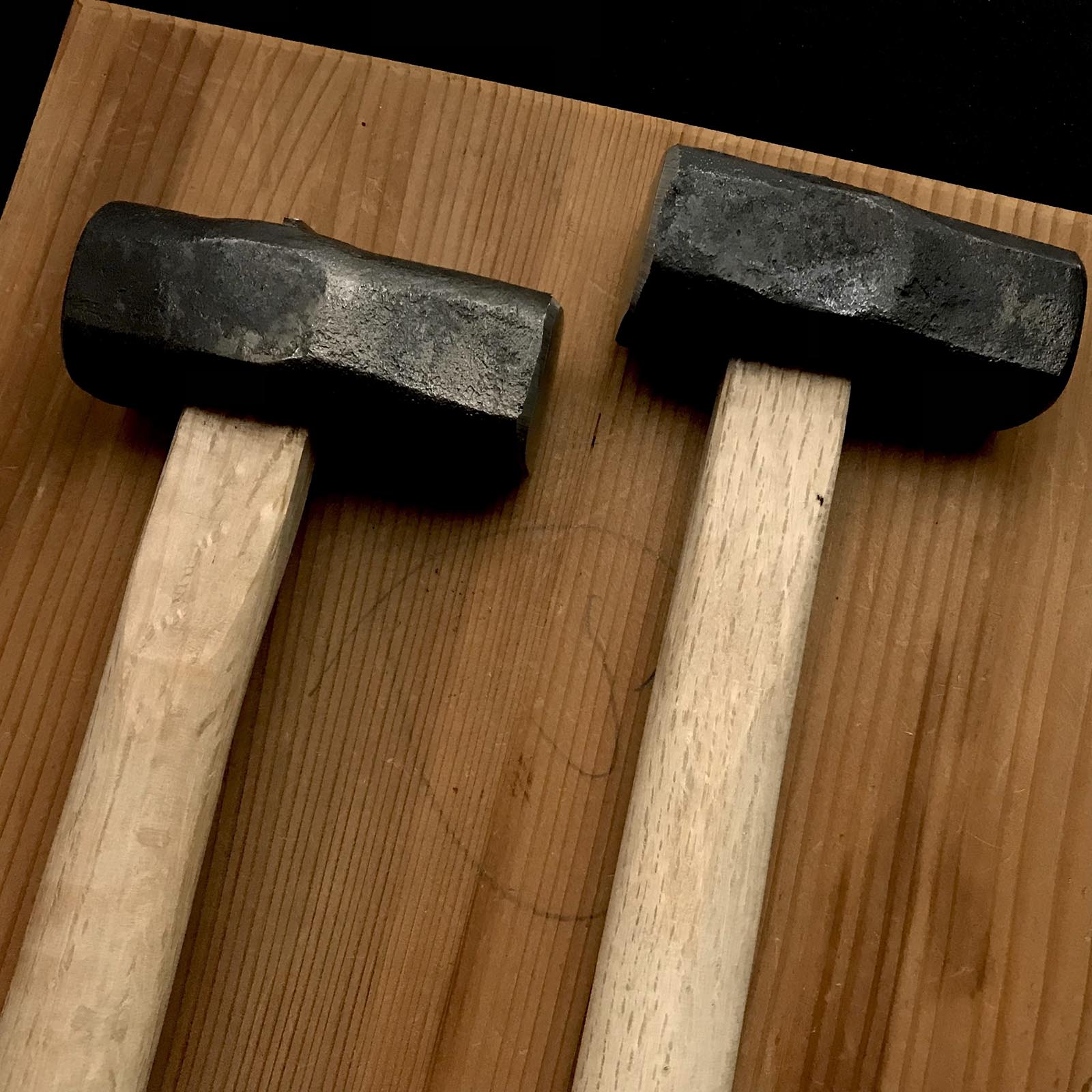 Hand made Japanese Blacksmith tools Hammer(Hitsukuri-Tsuchi)  鍛冶屋道具 火造槌 柄付 1.1kg, 1.3kg