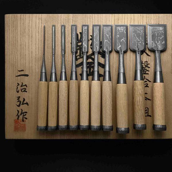 Fujihiro Kitaechi Bench chisels set by Chuutarou Imai 今井忠太郎作 二治弘 鍛地金 追入組鑿 Oiirenomi