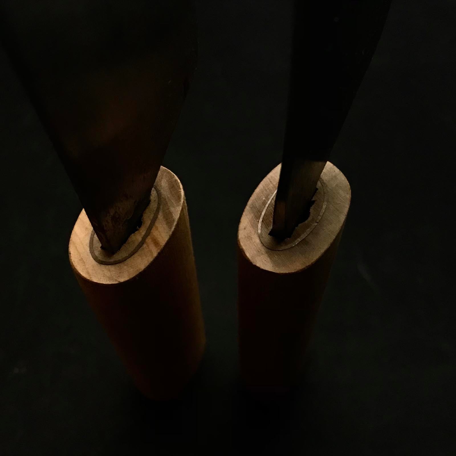 Old stock Igarashi Hand Made Leather tools with blue steel  掘出し物  いがらし 革包丁 青紙鋼 42,36mm