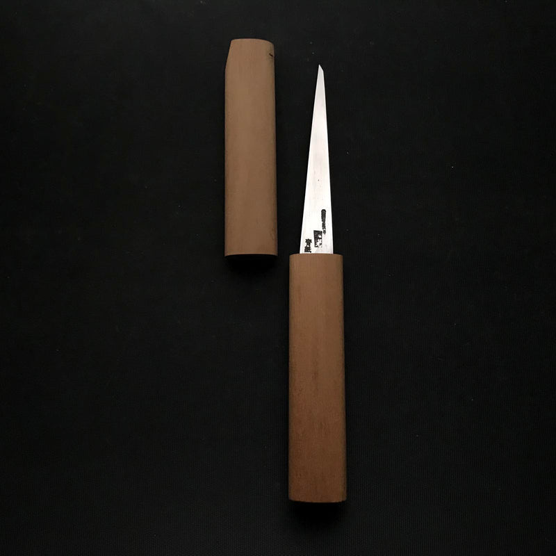 Old stock Sakamitsu 1st generation Kuri Kokatana (Carving knife) with Blue steel  掘出し物 初代坂光作 繰小刀 青紙鋼 右 110mm