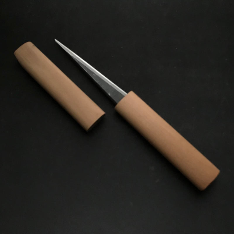 Old stock Sakamitsu 1st generation Kuri Kokatana (Carving knife) with Blue steel  掘出し物 初代坂光作 繰小刀 青紙鋼 右 110mm