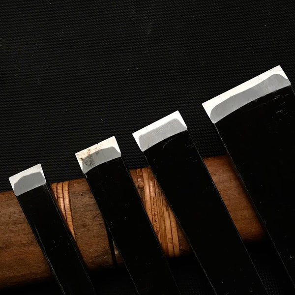 Old stock Ichihisa Paring chisels (Usunomi) with white steel 掘出し物 市久 角打薄鑿 12,15,18,30mm