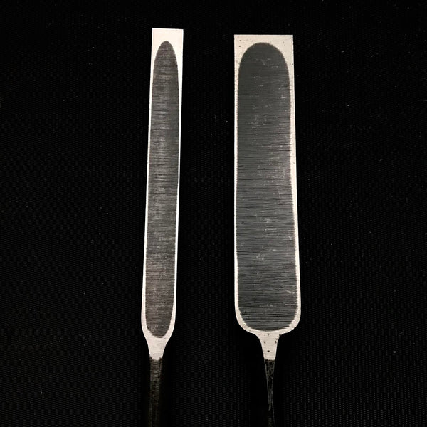 Old stock Kanehiro Paring chisels (Usunomi) with white steel 掘出し物 兼弘 角打薄鑿 9,18mm