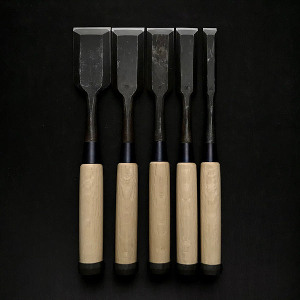 Kanetake Medium Timber chisels by Takahashi Norikazu 高橋典三作 カネ武 中叩鑿 Chu-Tatakinomi 15,24,30,36,42mm
