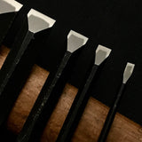 Old stock Tenhiro  Dovetail Bench chisels set Rosewood handle  天弘 山崎信次作 鎬型追入10本組鑿 紫檀柄  Shinoginomi