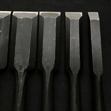 Old stock #2 Korehiro Timber chisels set with White steel 掘出し物 是弘 叩鑿6本組 Tatakinomi