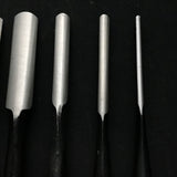 Old stock Yoshihiro Sotomaru chisels with white steel 掘出し物  吉弘 外丸鑿 白紙鋼 42,36,24,15,9mm