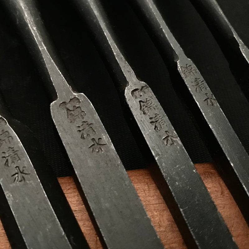 Nishiki Shimizu  Bench chisels set  blacksmith [prepares to retire ] 錦清水作 追入組鑿 Oirenomi