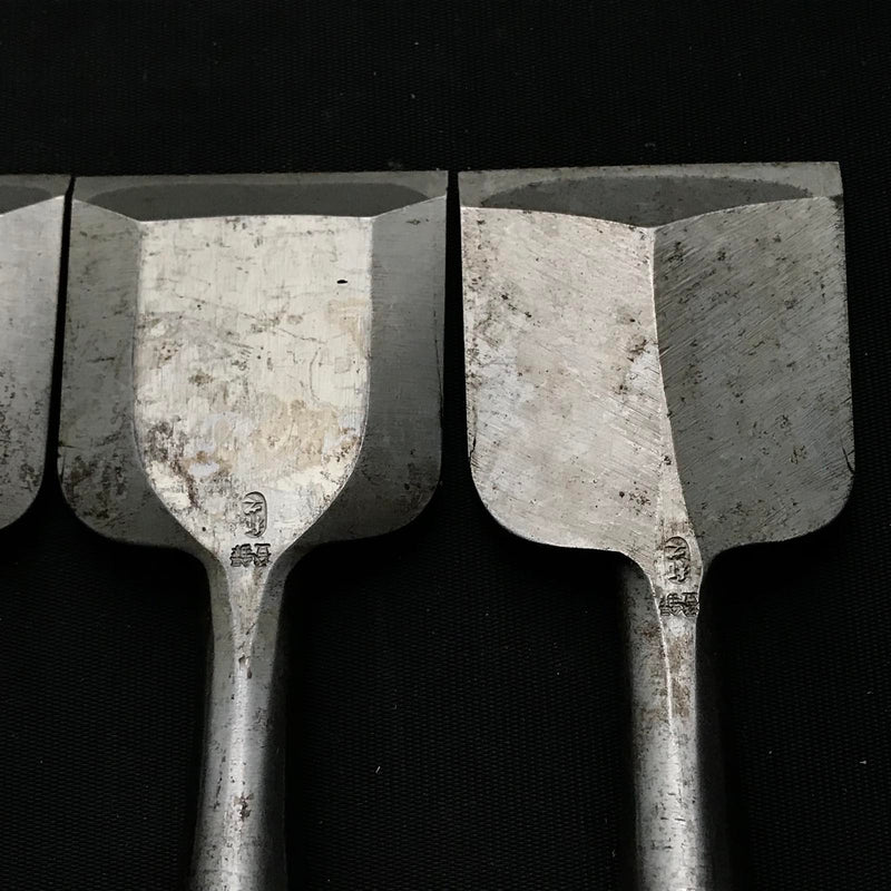 Old stock Kazuyuki Bench chisels（Oirenomi）掘出し物 和之 磨き仕上 四つ裏 追入鑿 54,48,36mm