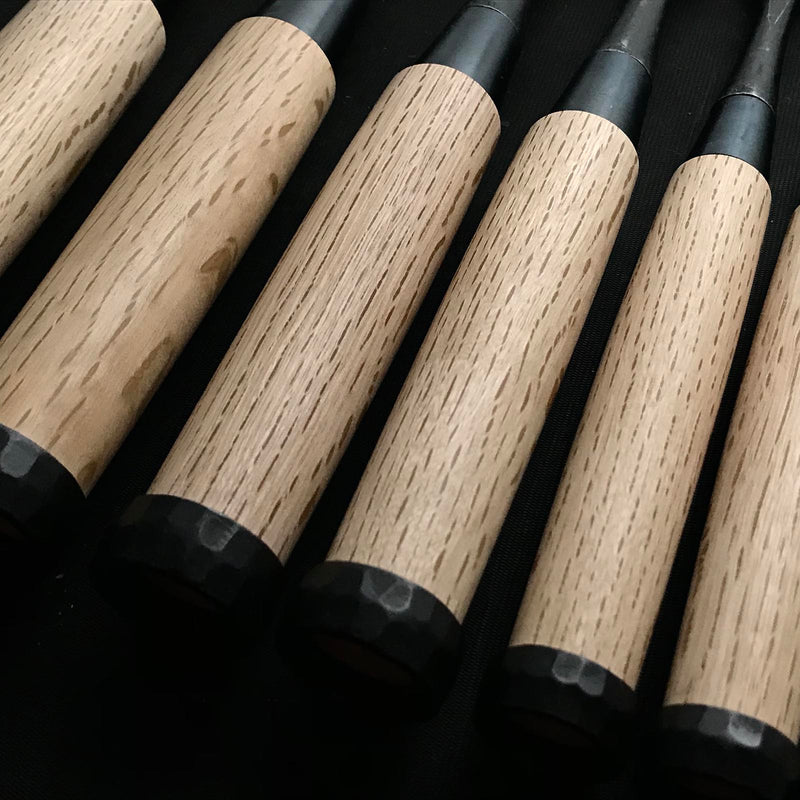 Sukekura Shorter Timber chisels with white steel by Ioroi 五百蔵秀夫作 助倉 中叩鑿  Chu-Tatakinomi