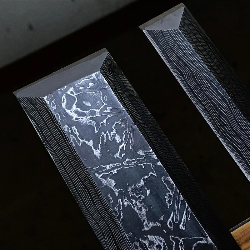 Sukemasa #5 (Third generation) Suminagashi Slick chisels set 三代目助正作 墨流し 本突組鑿  Hon-tsukinomi