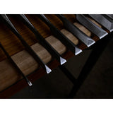 Old stock Koshitaka Dovetail Bench chisels set Rosewood handle  掘出し物 越孝 磨仕上 鎬型追入10本組鑿 紫檀柄  Shinoginomi