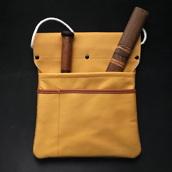 Wroking Waist Bag Japanese Carpenter  Working Leather Bag  大工 腰袋 本革製 Yellow