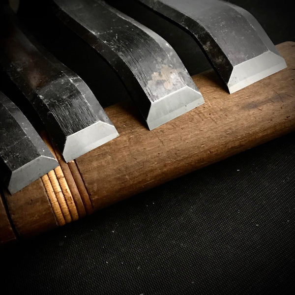 Old stock Etsue Spoon (flat blade) Carving chisels with Blue steel  掘出し物 悦英 曲平刀 青紙鋼
