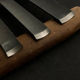 Old stock Sotomaru-Nomi Gouge Chisels set with Blue steel  掘出し物 外丸彫刻刀9本組  青紙鋼