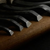オールドストック 匙（平刃） 彫刻ノミセット 青鋼 掘り出し物 曲平刀10本組 青紙鋼